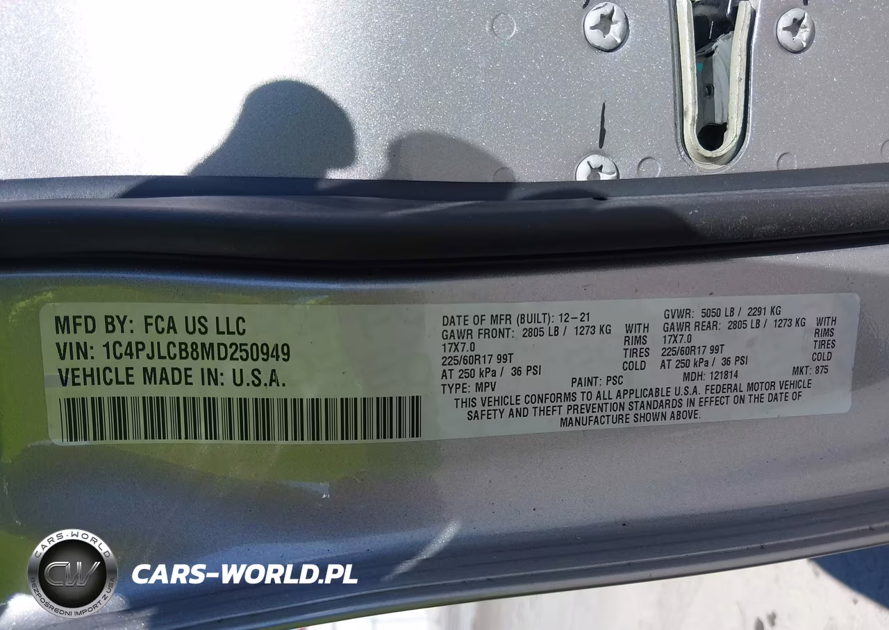 2021 Jeep Cherokee Latitude Fwd VIN:1C4PJLCB8MD250949 - 9