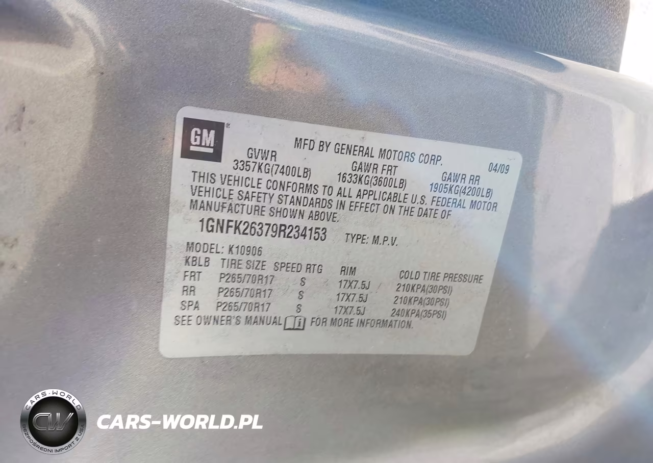 2009 Chevrolet Suburban 1500 Lt1 VIN:1GNFK26379R234153 - 9