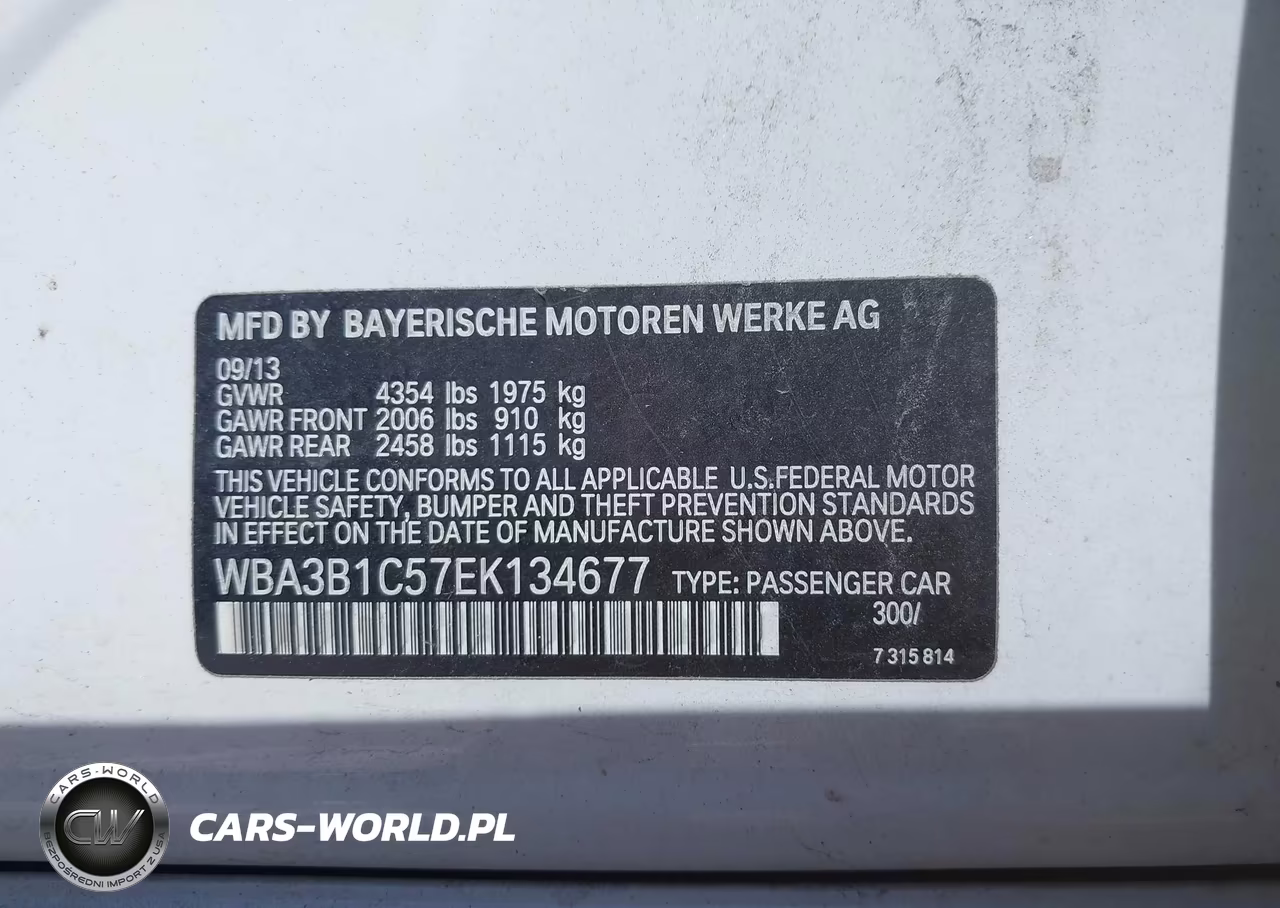 2014 BMW 320I VIN:WBA3B1C57EK134677 - 9