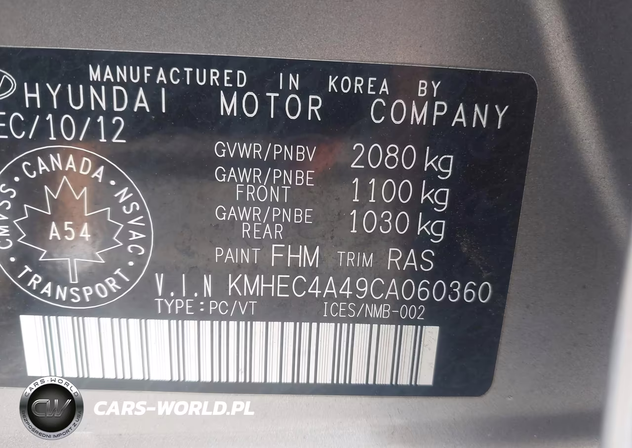2012 Hyundai Sonata Hybrid Premium VIN:KMHEC4A49CA060360 - 9