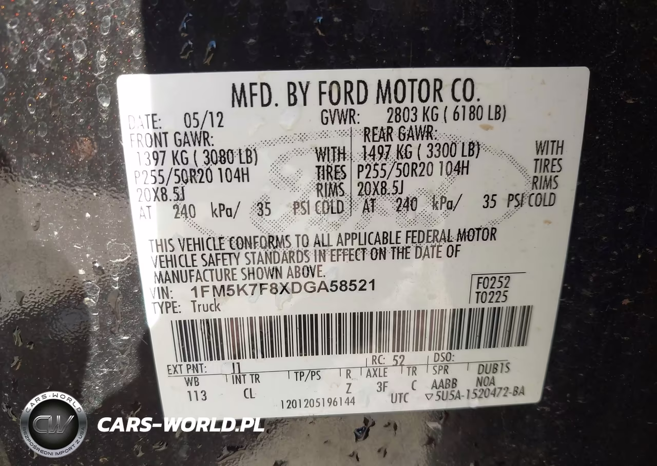 2013 Ford Explorer Limited VIN:1FM5K7F8XDGA58521 - 9