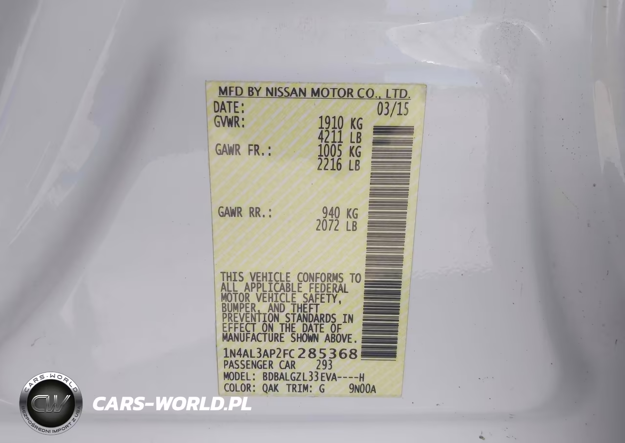 2015 Nissan Altima 2.5 S VIN:1N4AL3AP2FC285368 - 9