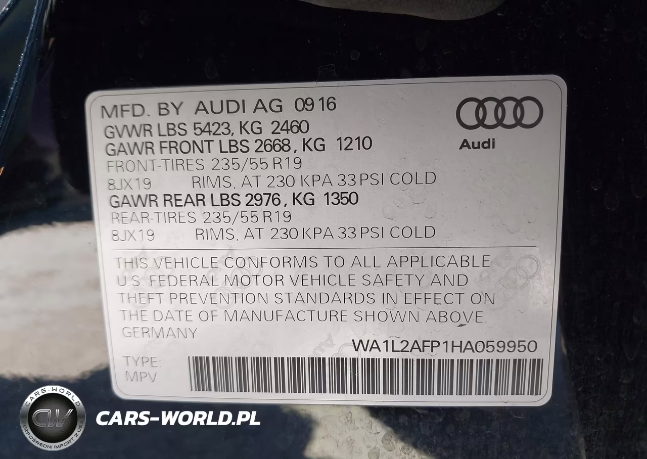 2017 Audi Q5 2.0T Premium VIN:WA1L2AFP1HA059950 - 9