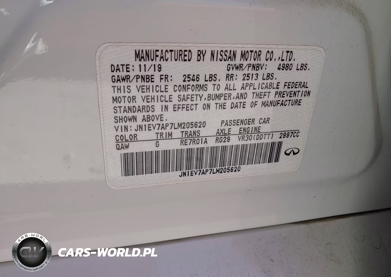 2020 Infiniti Q50 Luxe VIN:JN1EV7AP7LM205620 - 9