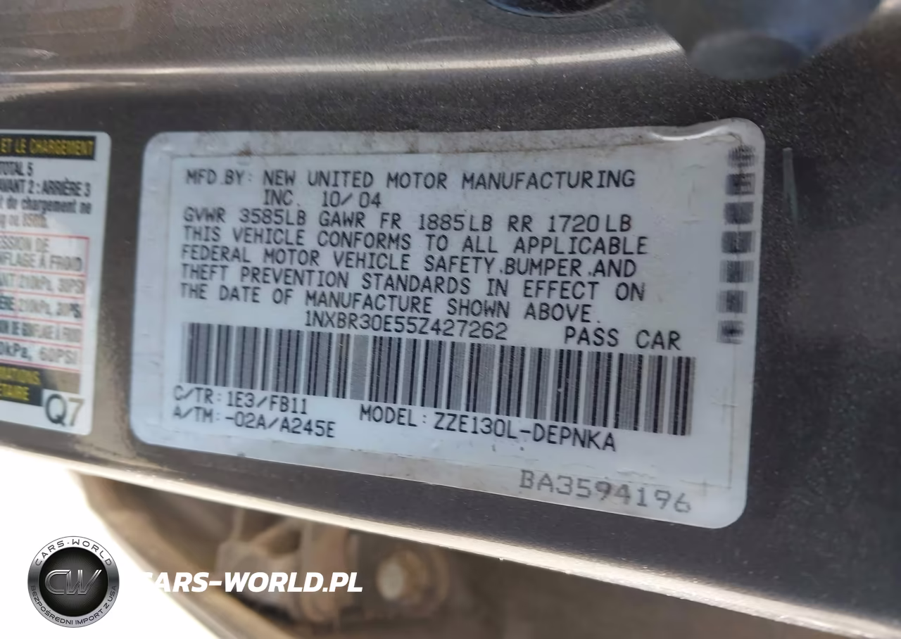 2005 Toyota Corolla Le VIN:1NXBR30E55Z427262 - 9