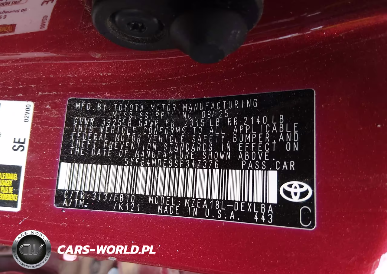 2025 Toyota Corolla Le VIN:5YFB4MDE9SP347376 - 9
