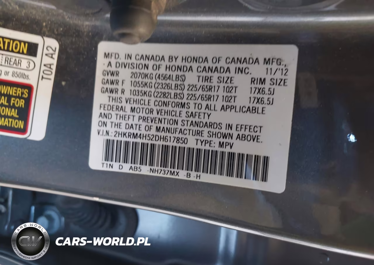 2013 Honda Cr-V Ex VIN:2HKRM4H52DH617850 - 9