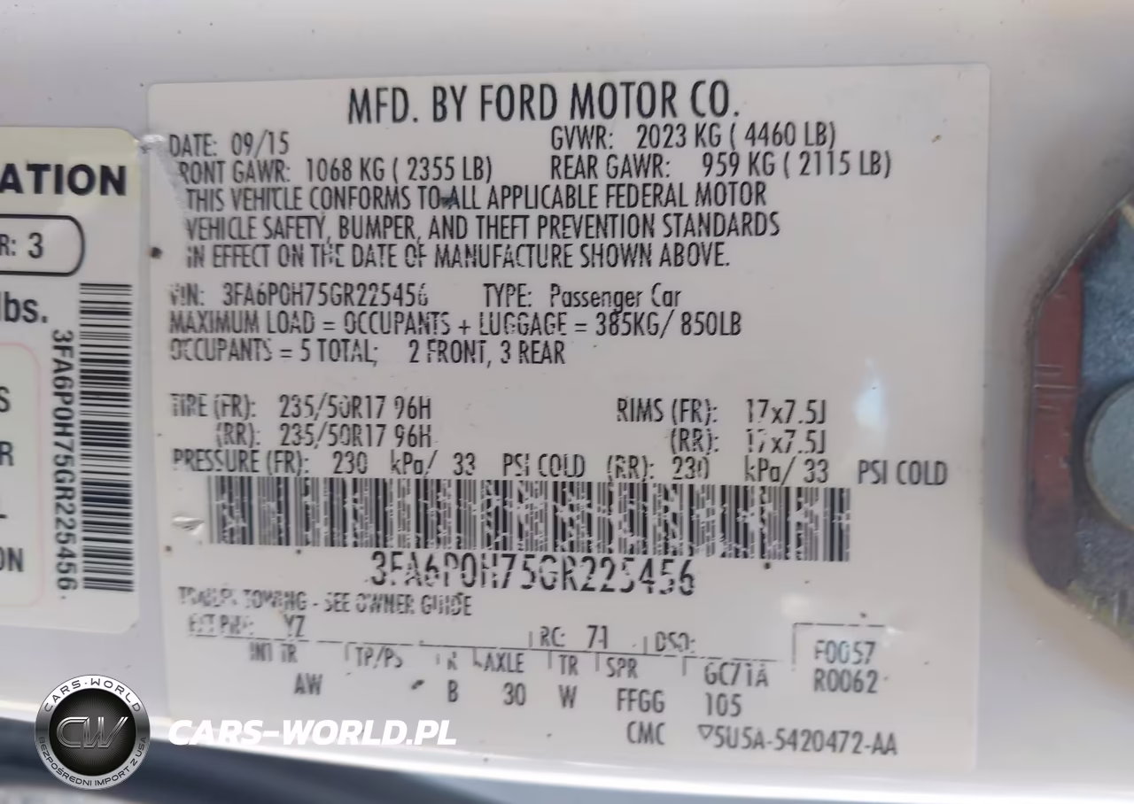 2016 Ford Fusion Se VIN:3FA6P0H75GR225456 - 9