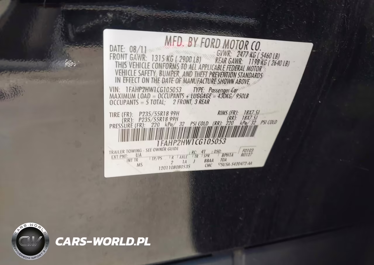 2012 Ford Taurus Sel VIN:1FAHP2HW1CG105053 - 9