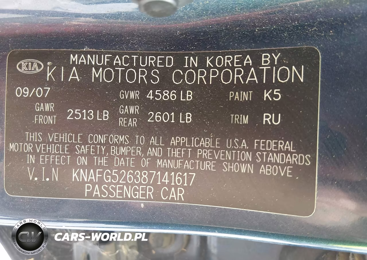 2008 Kia Rondo Lx V6 VIN:KNAFG526387141617 - 9