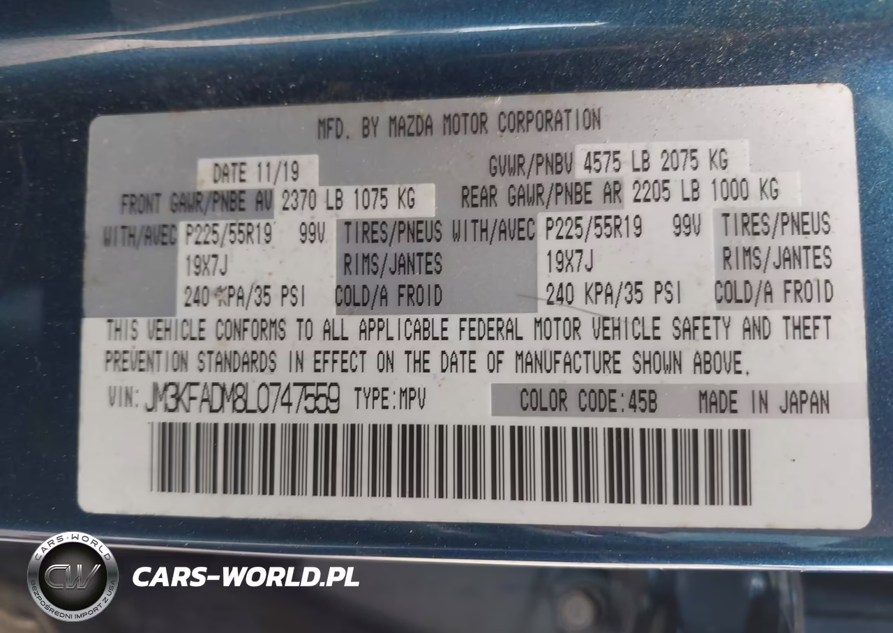 2020 Mazda Cx-5 Grand Touring VIN:JM3KFADM8L0747559 - 9