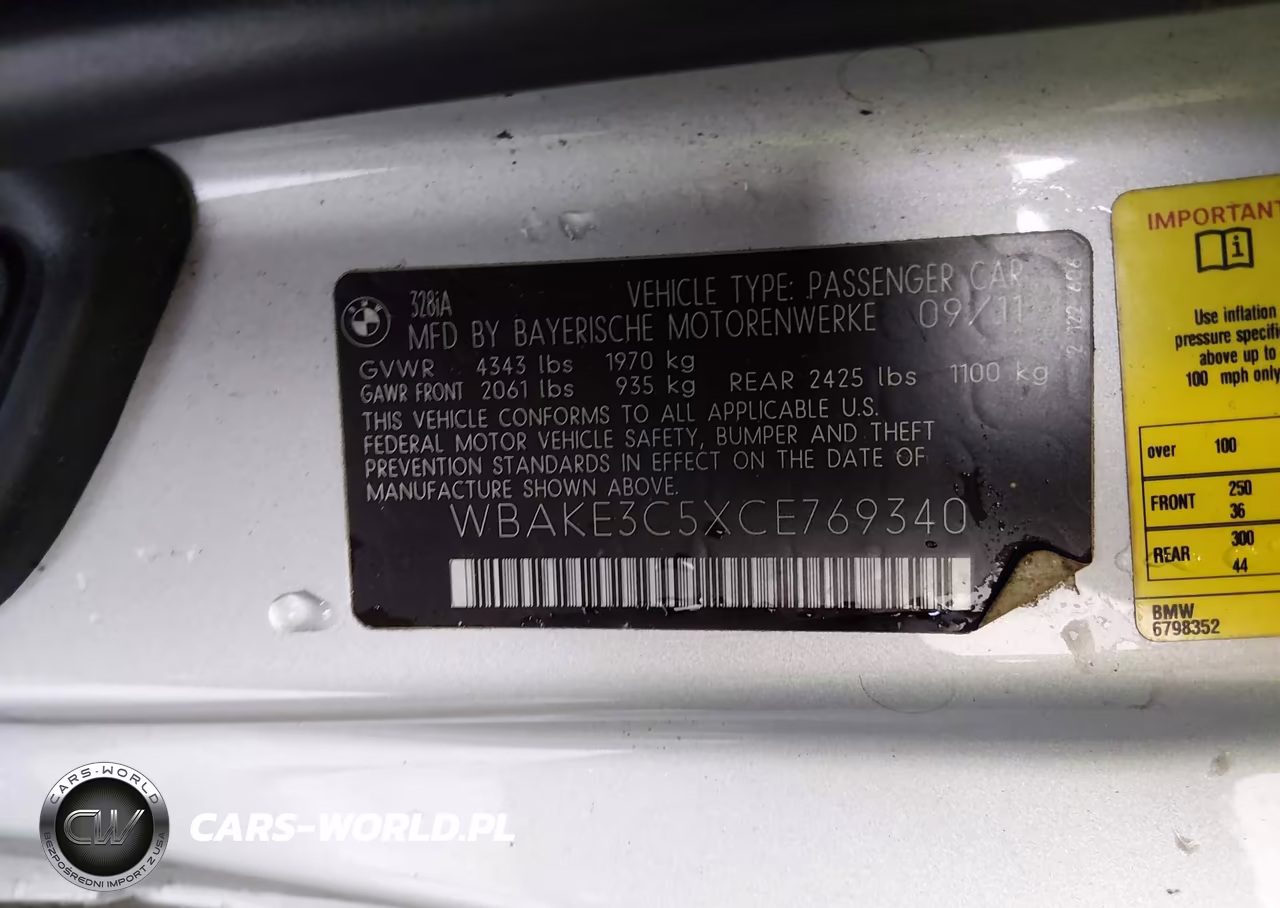 2012 BMW 328I VIN:WBAKE3C5XCE769340 - 9