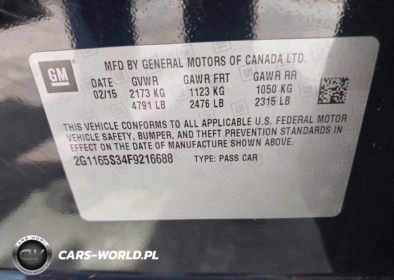 2015 Chevrolet Impala 2Lz VIN:2G1165S34F9216688 - 9