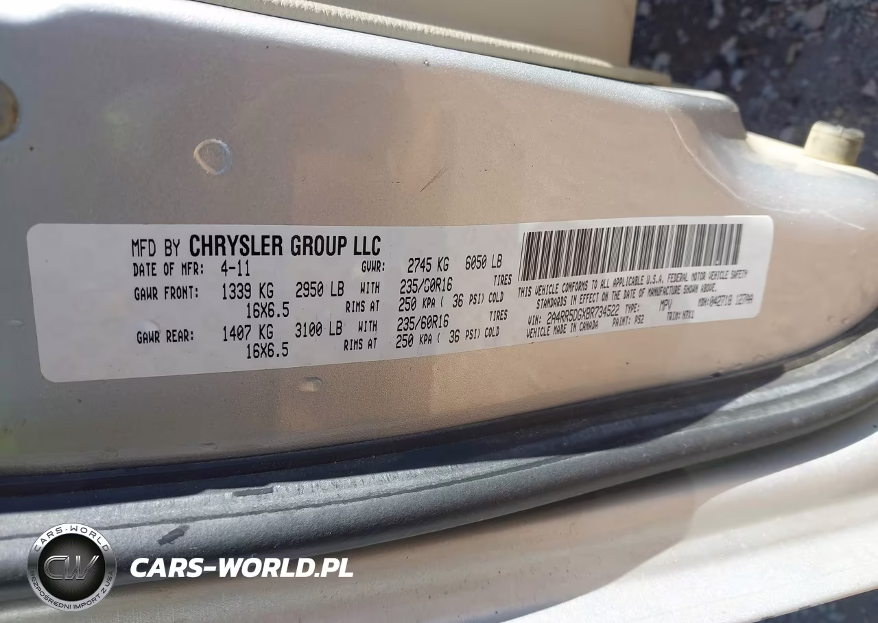2011 Chrysler Town & Country Touring VIN:2A4RR5DGXBR734522 - 9
