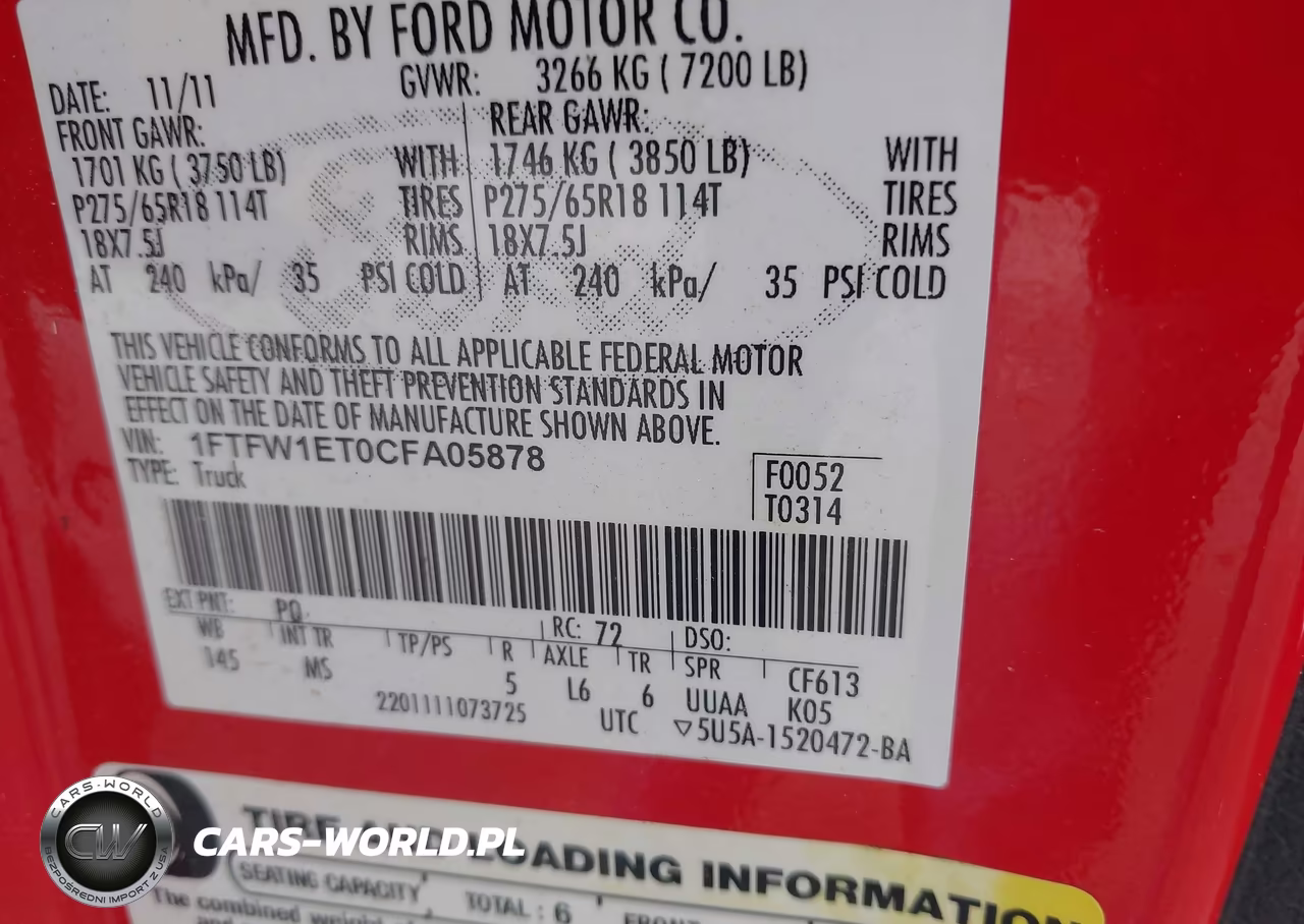 2012 Ford F-150 Xlt VIN:1FTFW1ET0CFA05878 - 9
