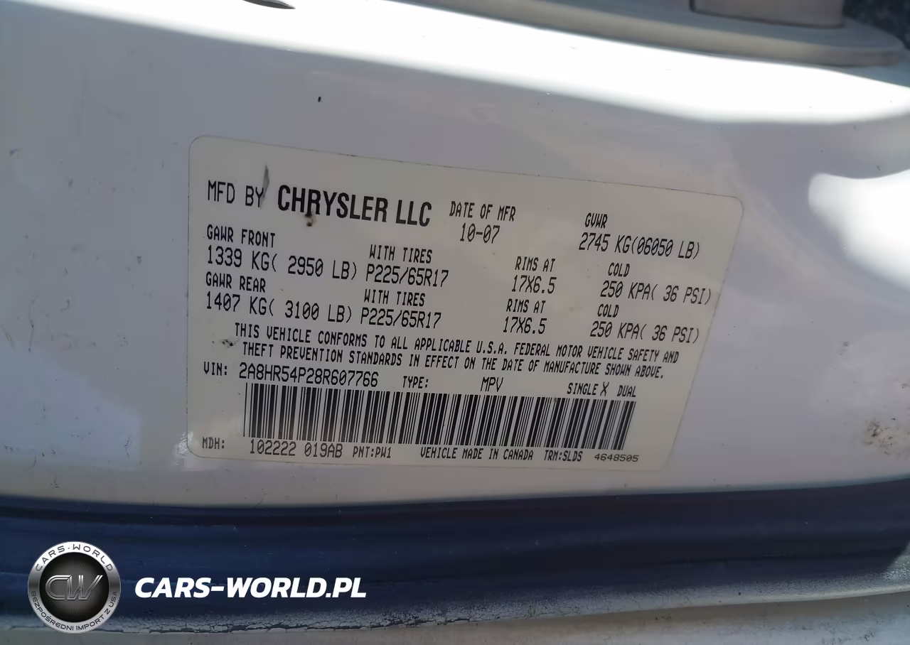 2008 Chrysler Town & Country Touring VIN:2A8HR54P28R607766 - 9