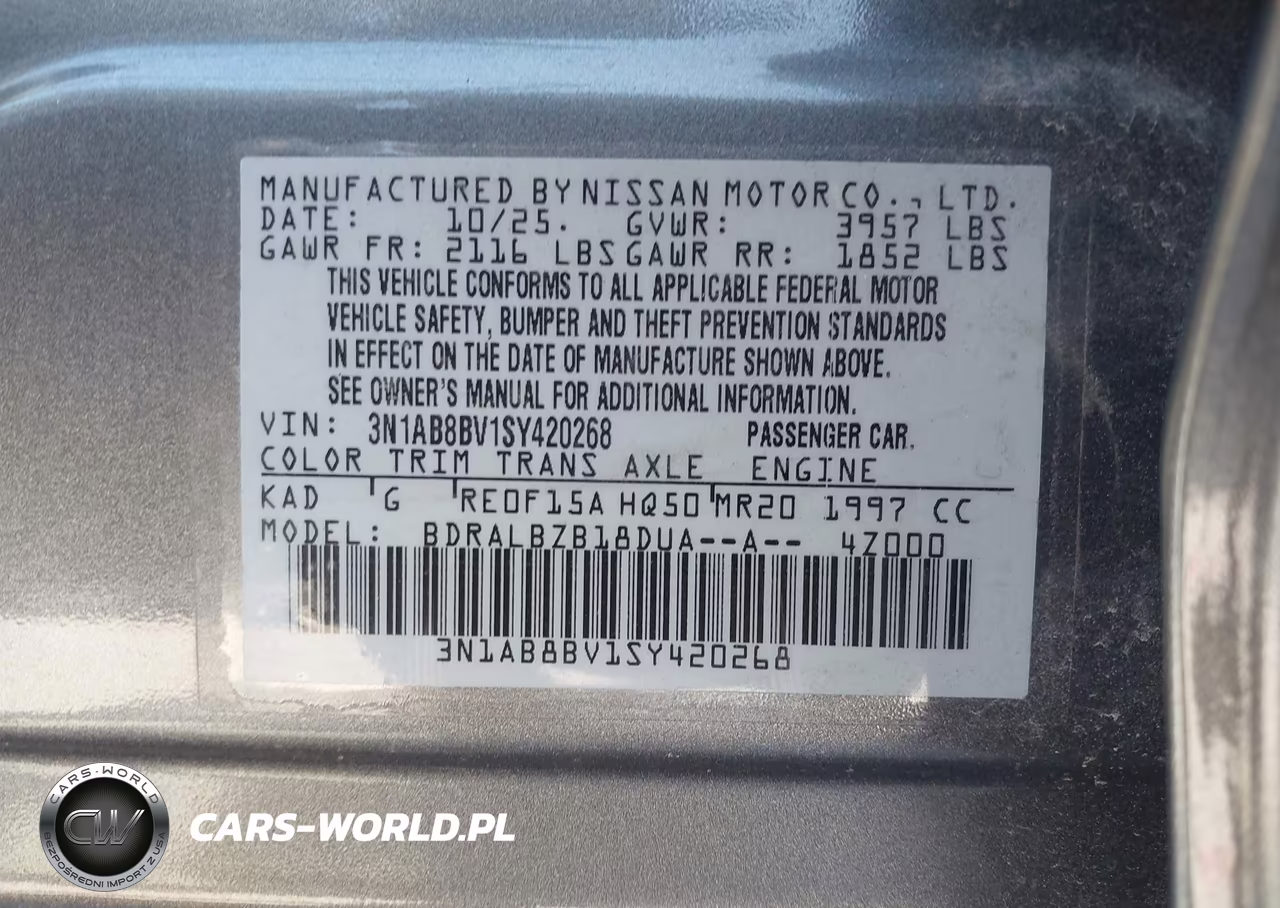 2025 Nissan Sentra S VIN:3N1AB8BV1SY420268 - 9