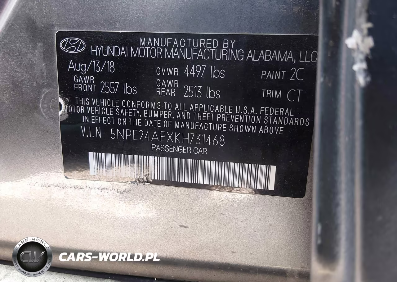 2019 Hyundai Sonata Se VIN:5NPE24AFXKH731468 - 9