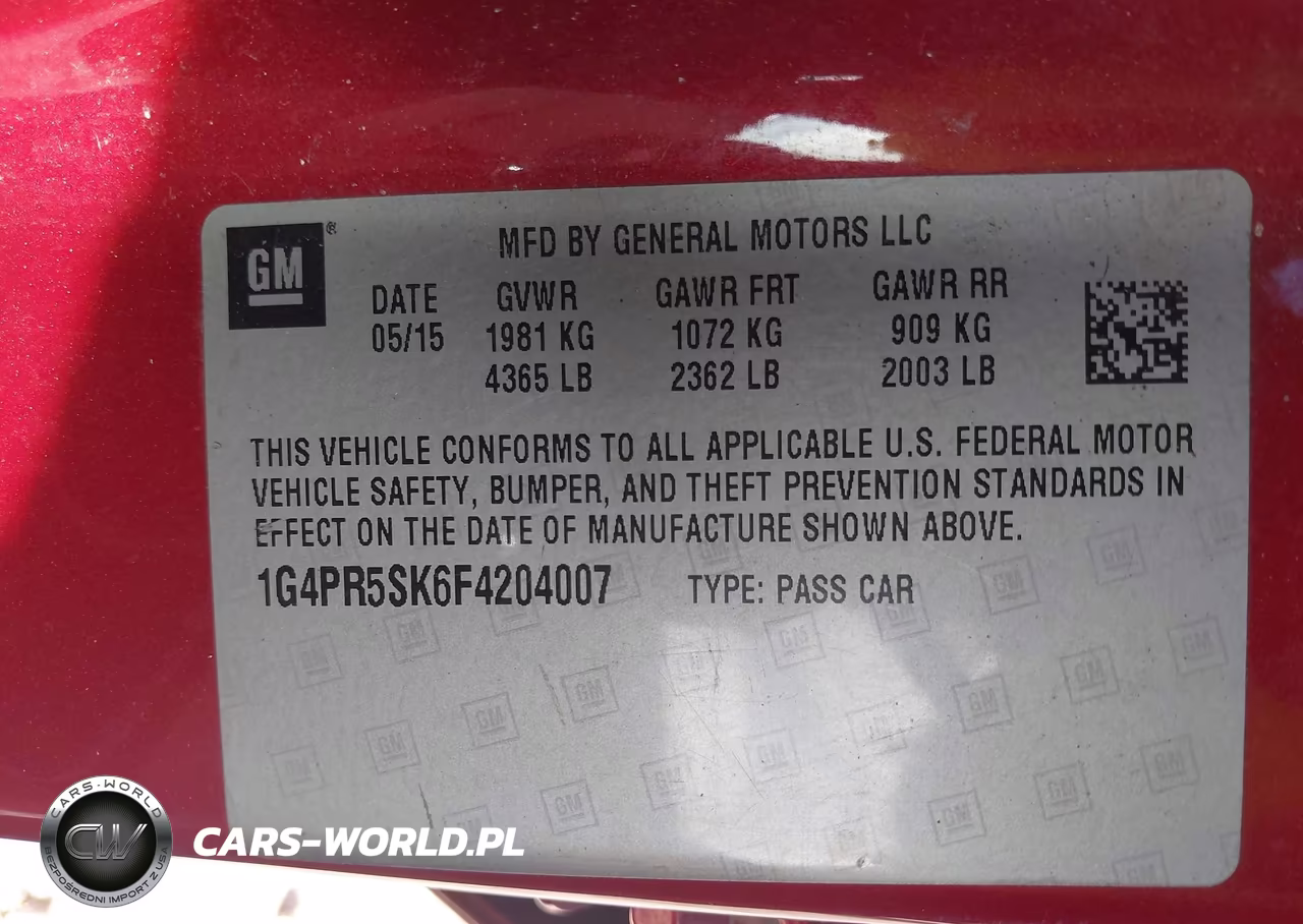2015 Buick Verano Convenience Group VIN:1G4PR5SK6F4204007 - 9