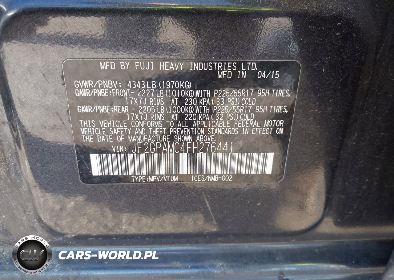 2015 Subaru Xv Crosstrek 2.0I Limited VIN:JF2GPAMC4FH276441 - 9