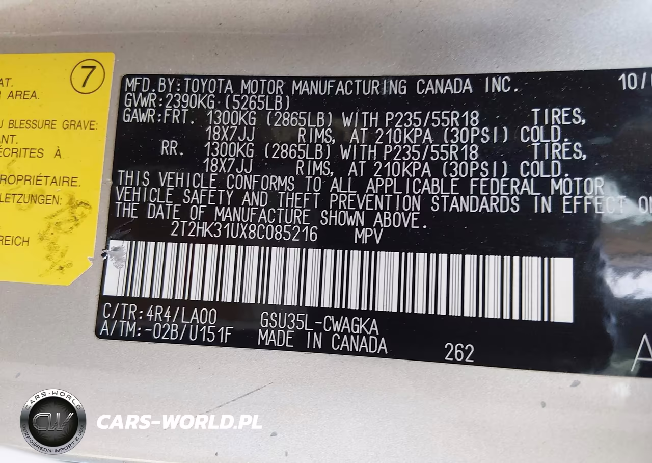 2008 Lexus Rx 350 VIN:2T2HK31UX8C085216 - 12