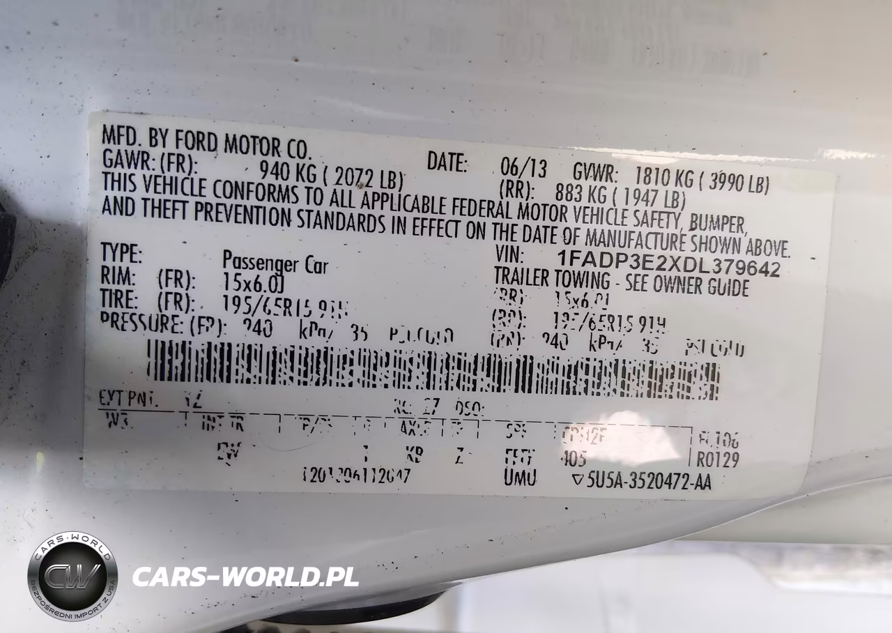 2013 Ford Focus S VIN:1FADP3E2XDL379642 - 9