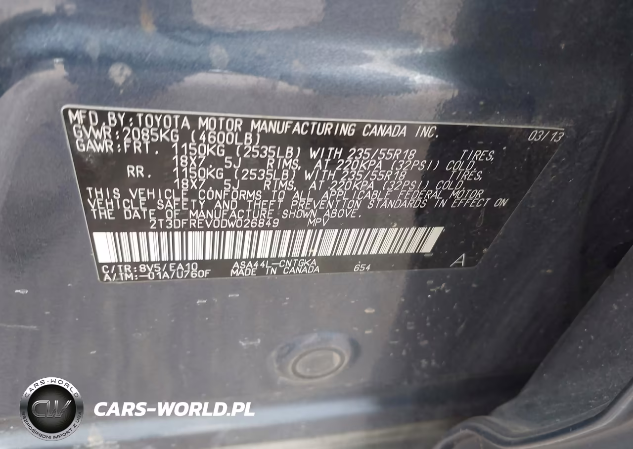 2013 Toyota Rav4 Limited VIN:2T3DFREV0DW026849 - 9