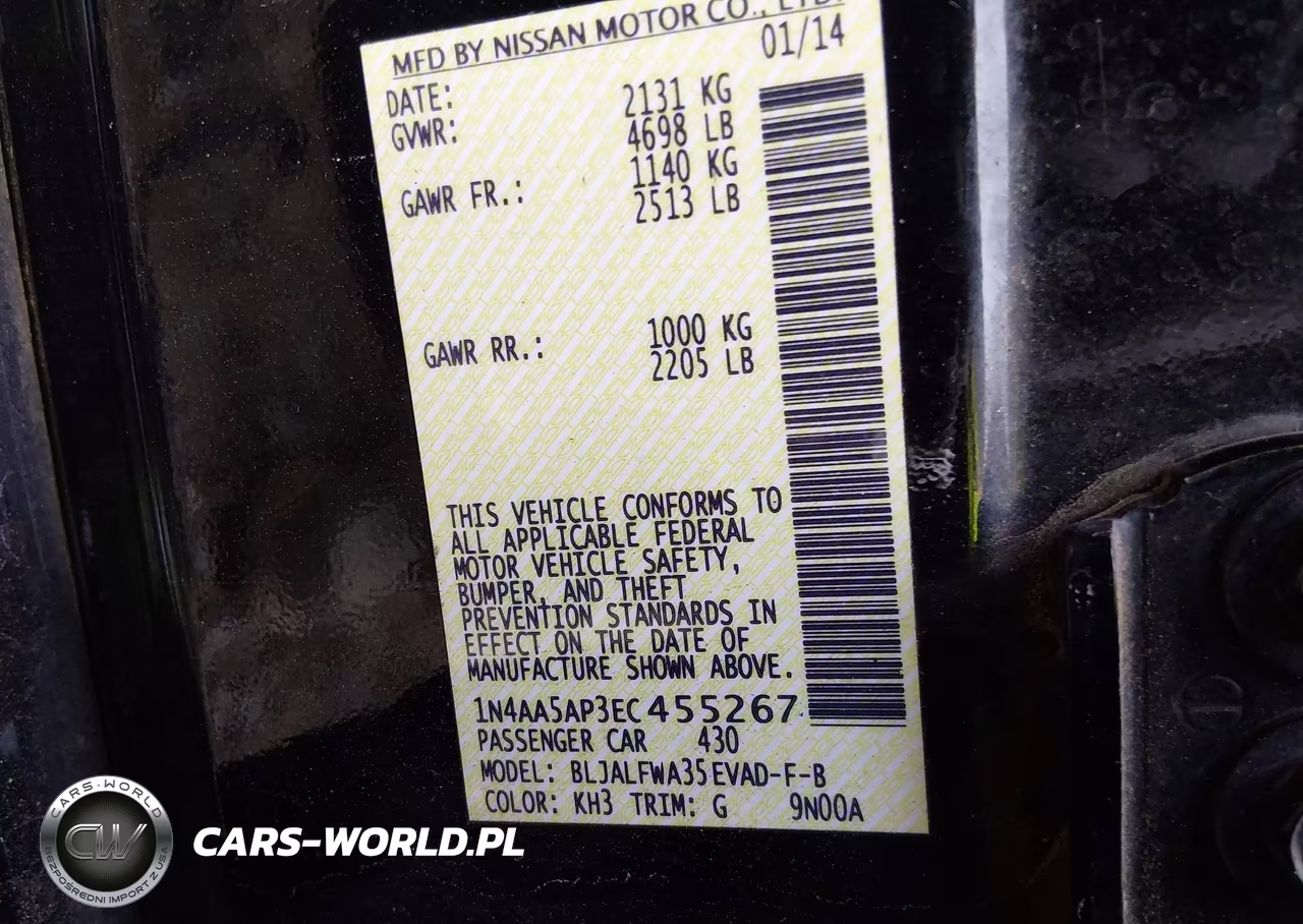 2014 Nissan Maxima 3.5 Sv VIN:1N4AA5AP3EC455267 - 9