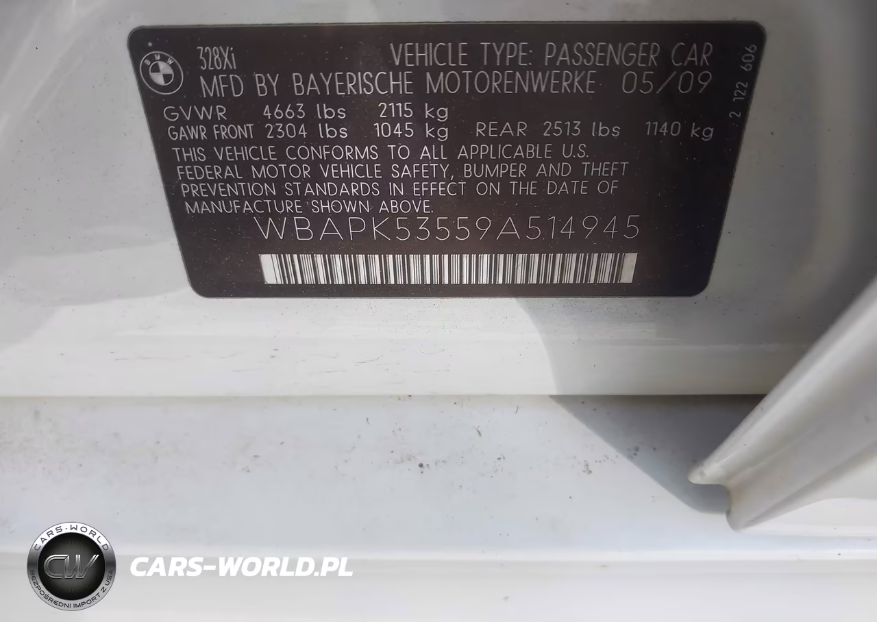 2009 BMW 328I xDrive VIN:WBAPK53559A514945 - 9