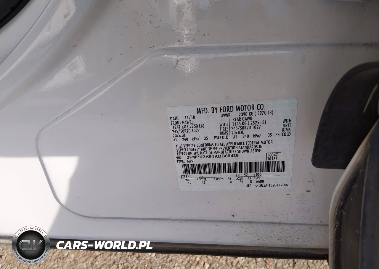 2019 Ford Edge Titanium VIN:2FMPK3K91KBB09439 - 9