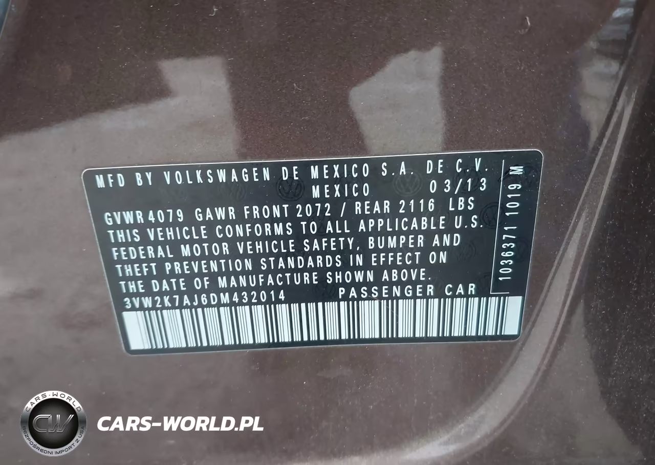 2013 Volkswagen Jetta 2.0L Base-2.0L S VIN:3VW2K7AJ6DM432014 - 9