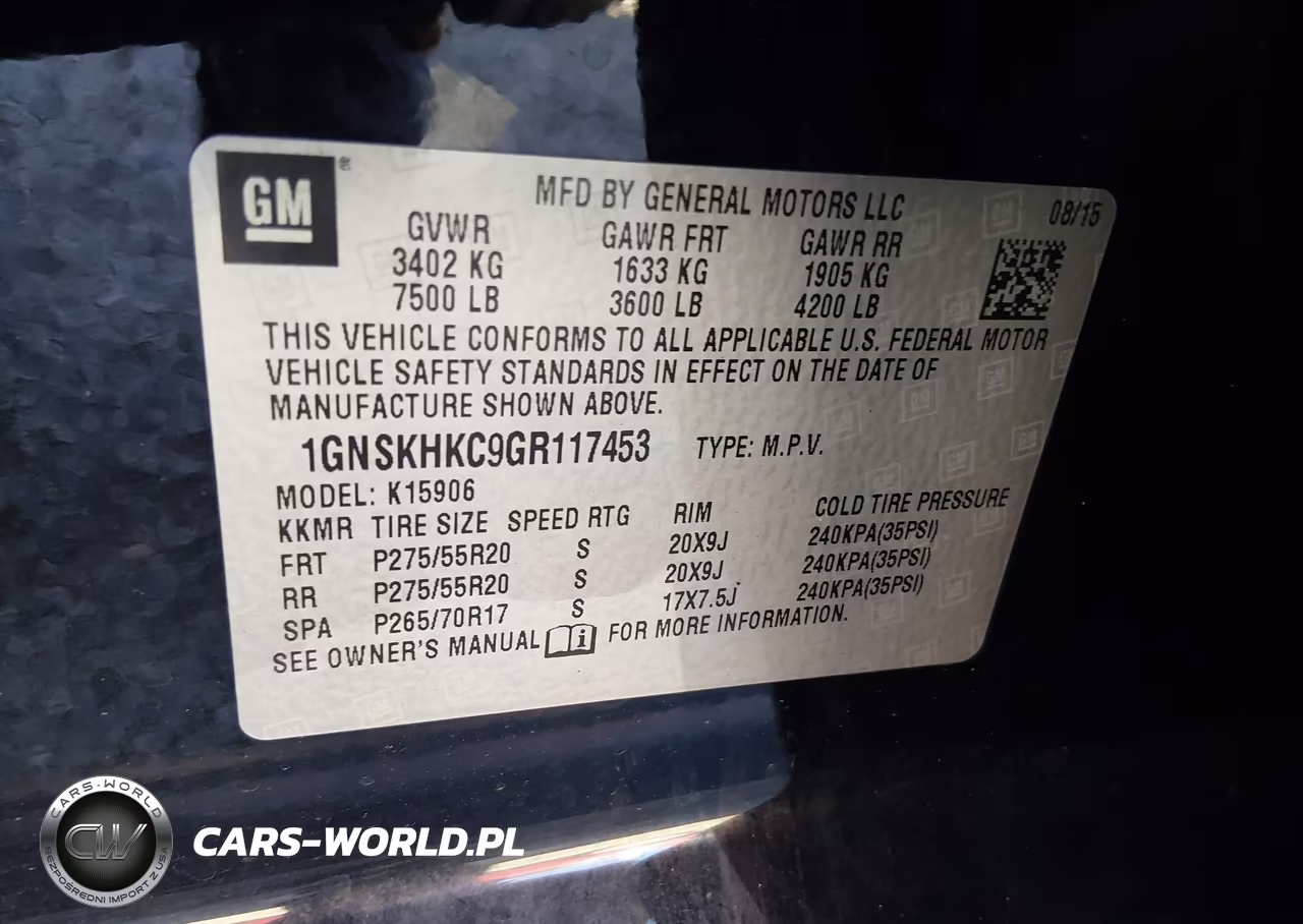 2016 Chevrolet Suburban Lt VIN:1GNSKHKC9GR117453 - 9