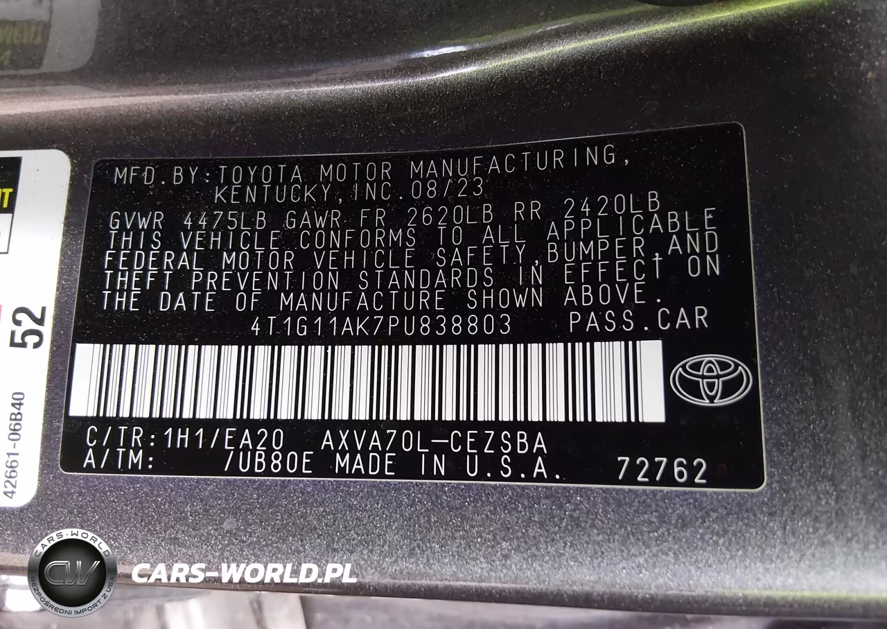 2023 Toyota Camry Se VIN:4T1G11AK7PU838803 - 9