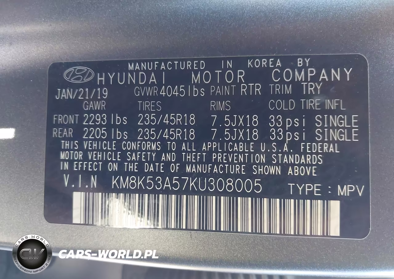 2019 Hyundai Kona Iron Man VIN:KM8K53A57KU308005 - 9