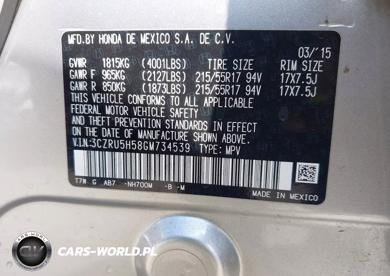 2016 Honda Hr-V Ex VIN:3CZRU5H58GM734539 - 9
