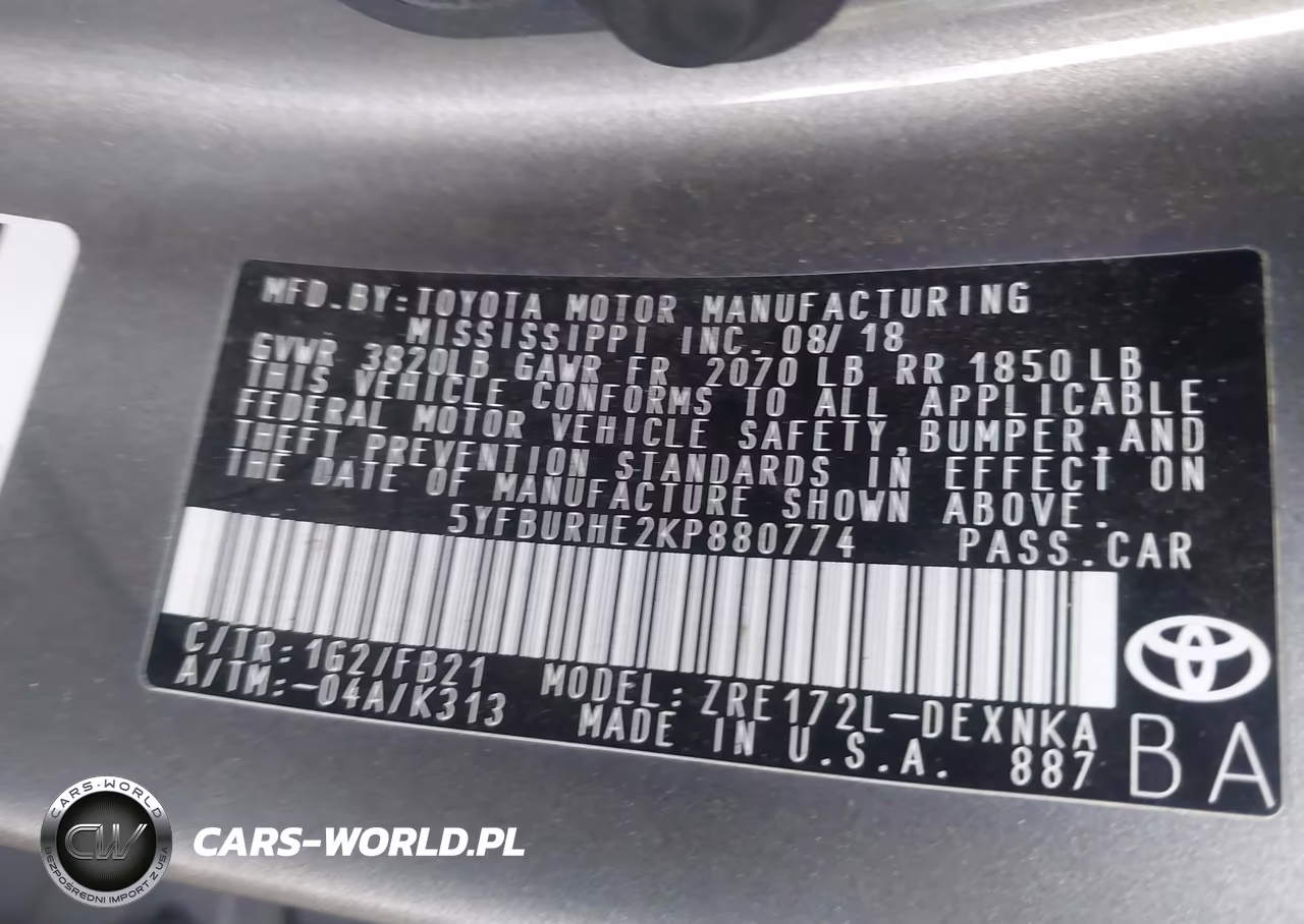 2019 Toyota Corolla Le VIN:5YFBURHE2KP880774 - 9