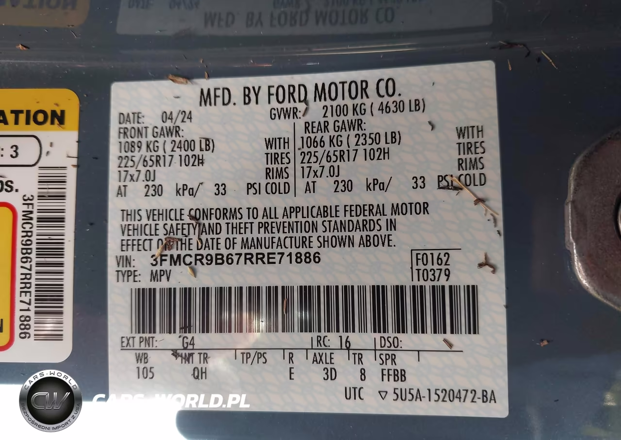 2024 Ford Bronco Sport Big Bend VIN:3FMCR9B67RRE71886 - 9