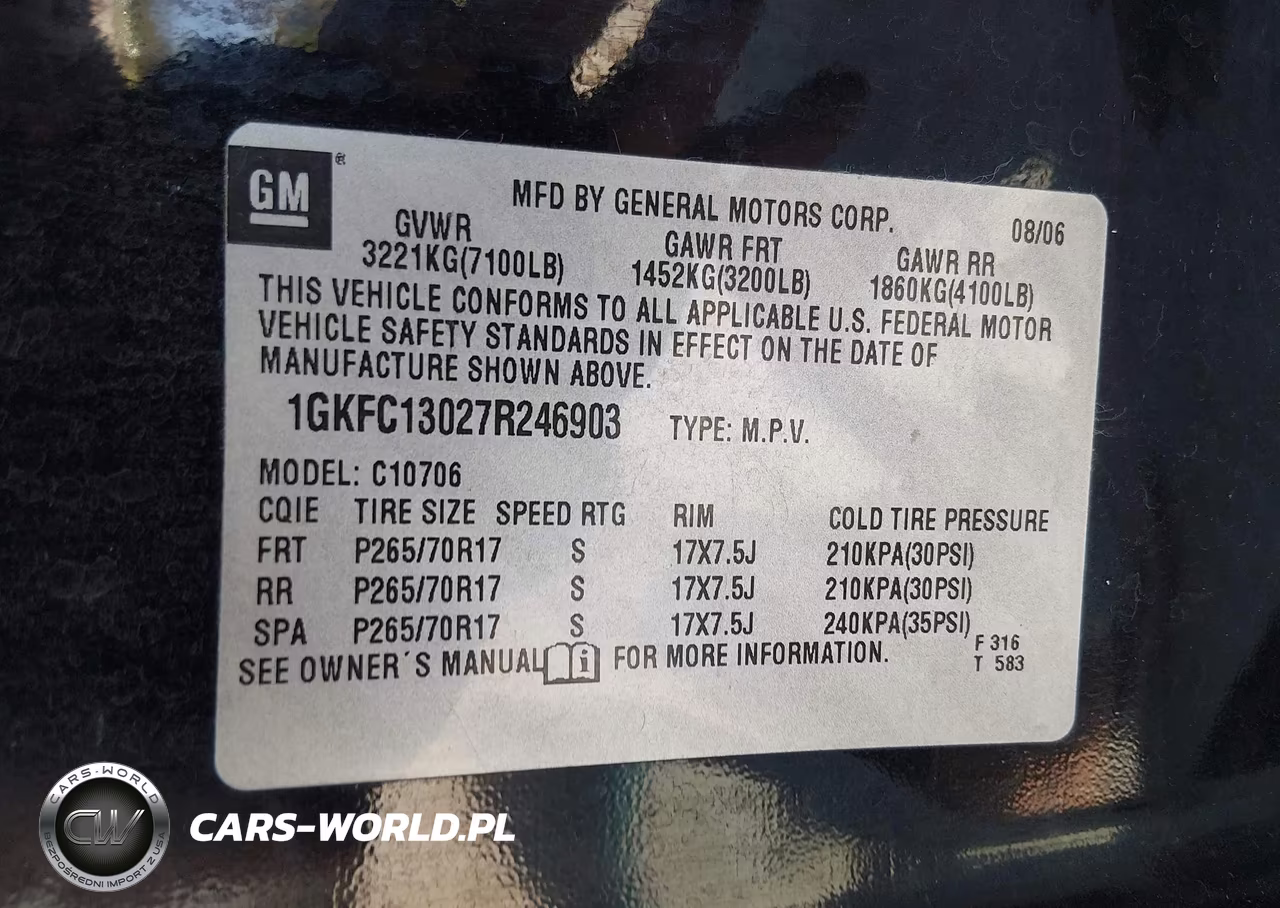 2007 GMC Yukon Slt VIN:1GKFC13027R246903 - 9