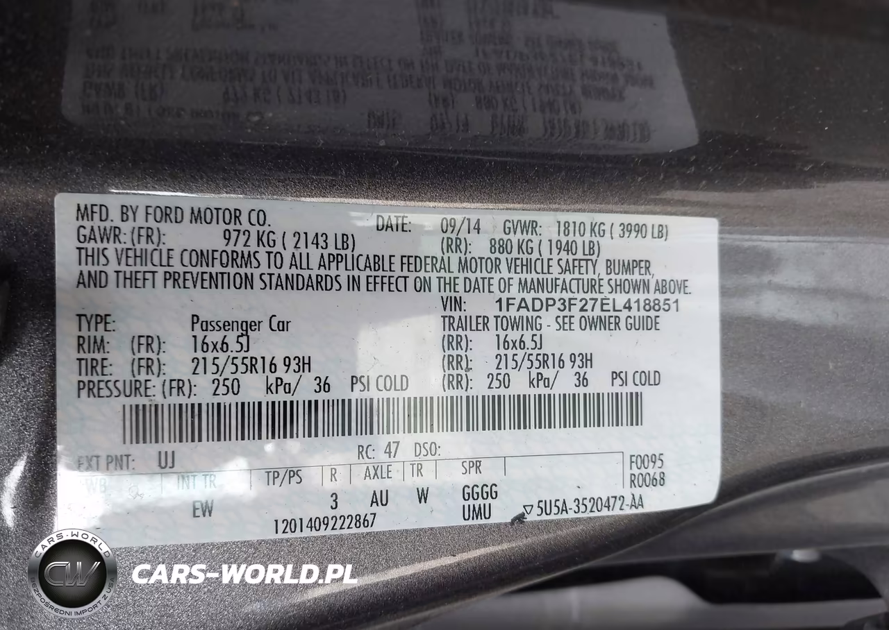 2014 Ford Focus Se VIN:1FADP3F27EL418851 - 9