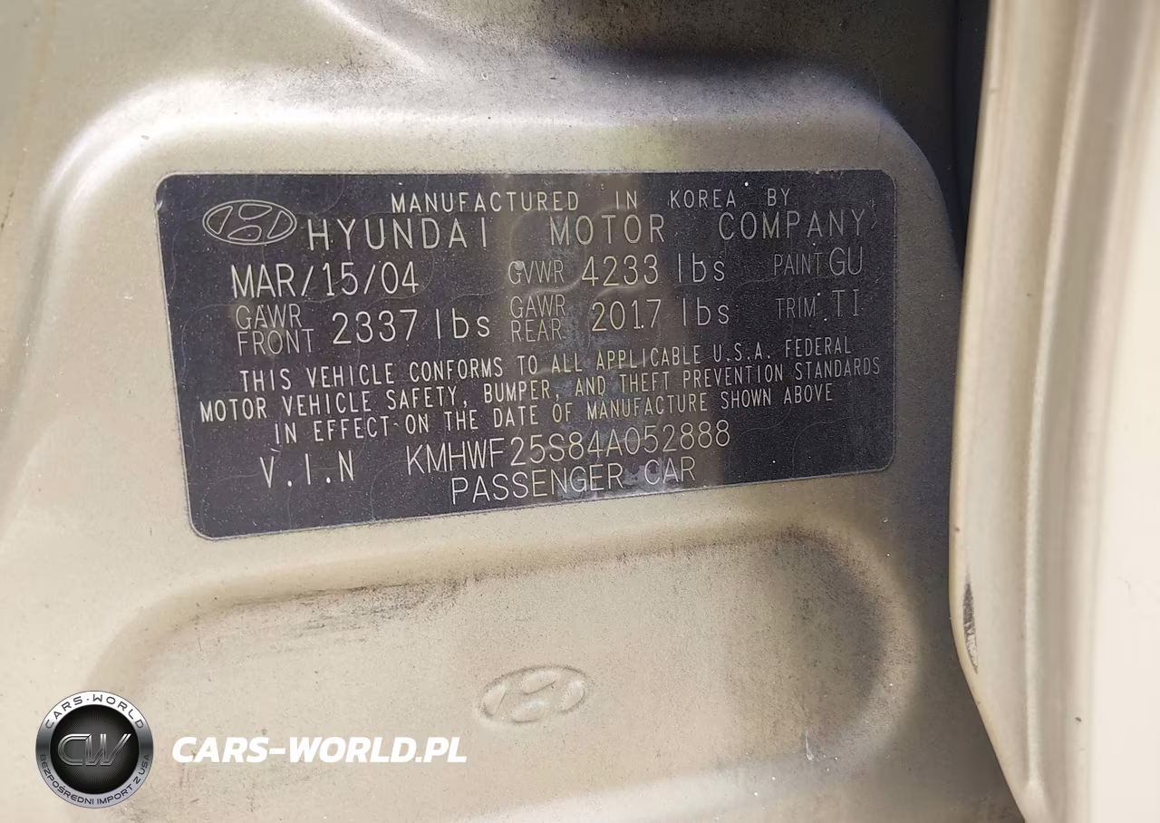 2004 Hyundai Sonata VIN:KMHWF25S84A052888 - 9