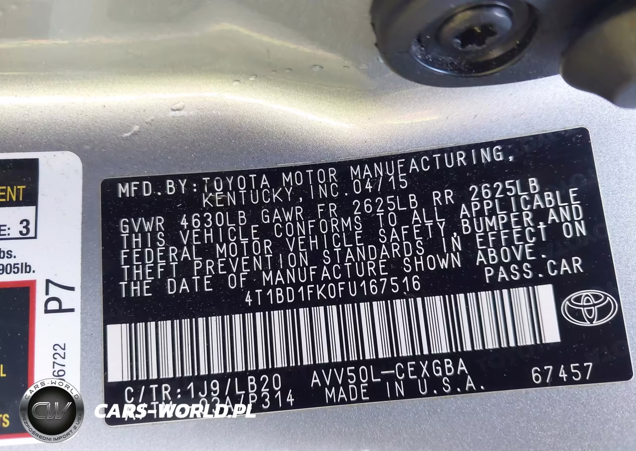 2015 Toyota Camry Hybrid Xle VIN:4T1BD1FK0FU167516 - 9