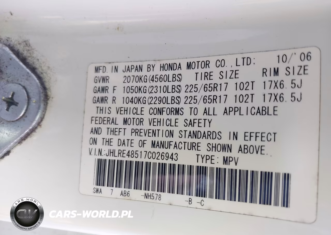 2007 Honda Cr-V Ex VIN:JHLRE48517C026943 - 9