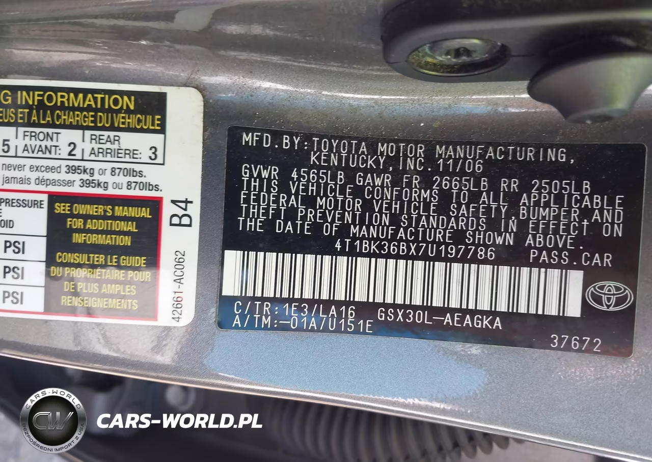 2007 Toyota Avalon Xls VIN:4T1BK36BX7U197786 - 9
