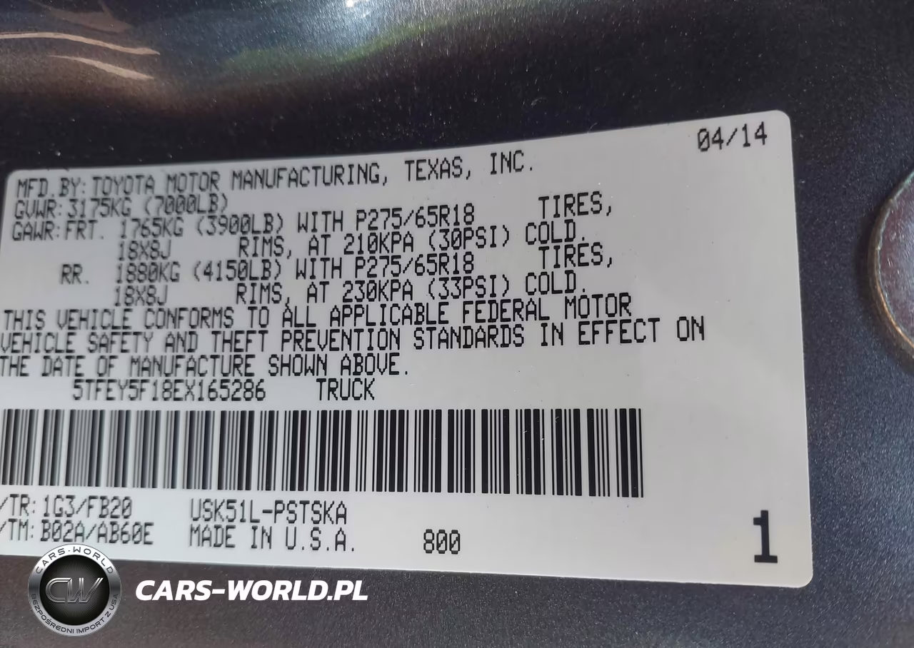 2014 Toyota Tundra Sr5 5.7L V8 VIN:5TFEY5F18EX165286 - 9