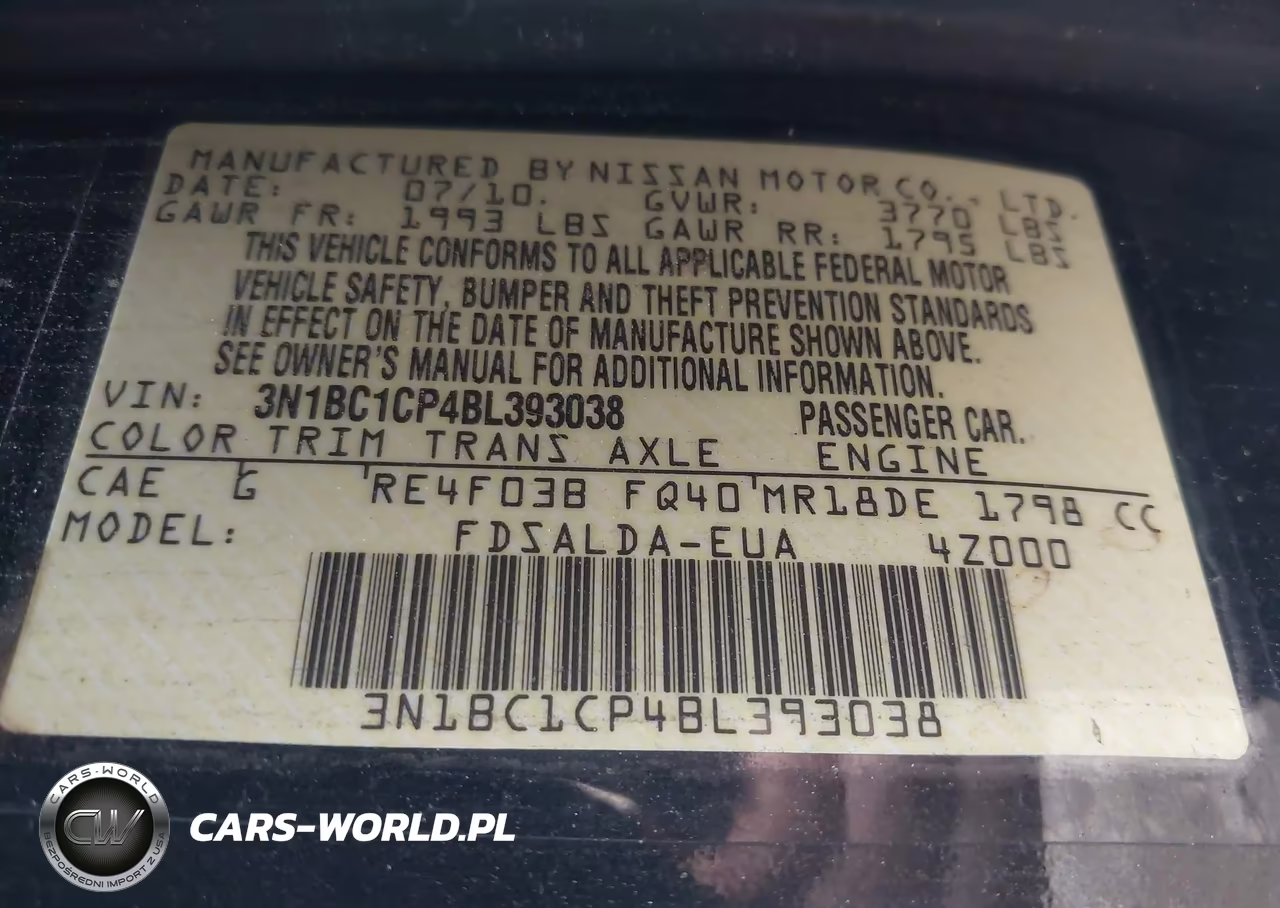2011 Nissan Versa 1.8S VIN:3N1BC1CP4BL393038 - 9