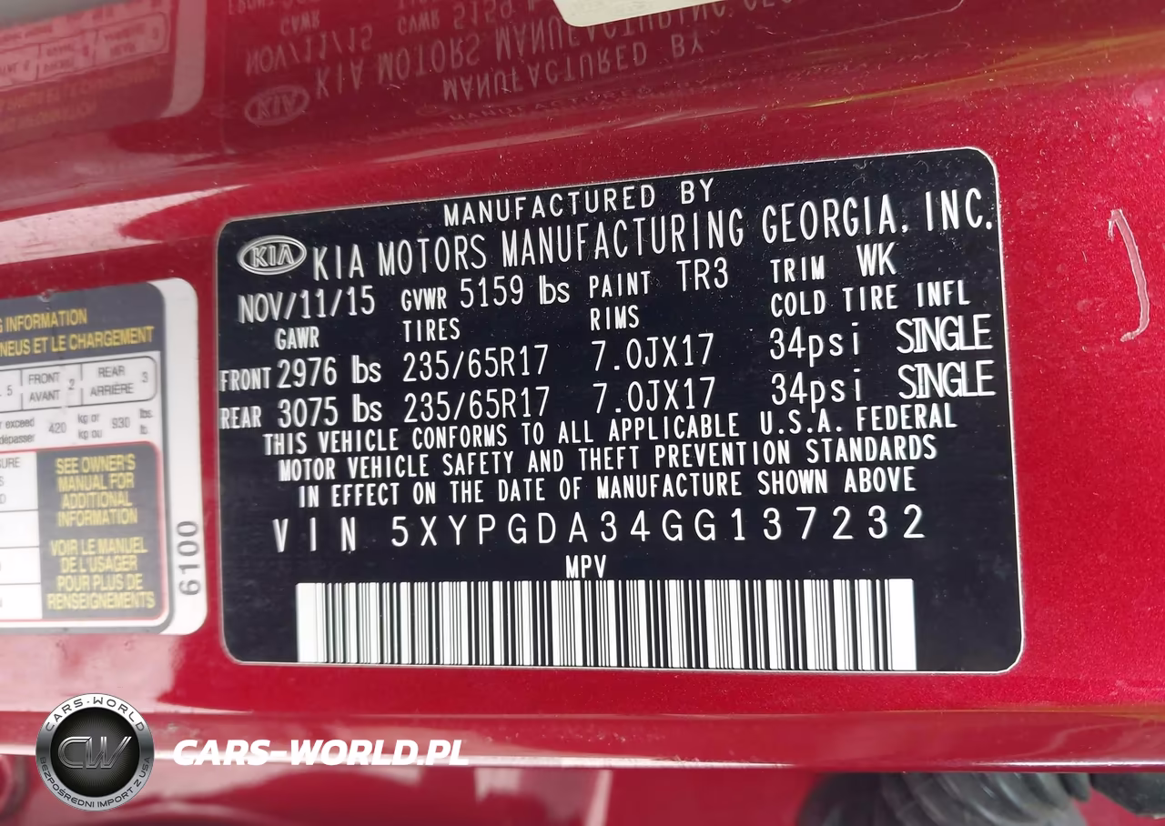 2016 Kia Sorento 2.4L Lx VIN:5XYPGDA34GG137232 - 9