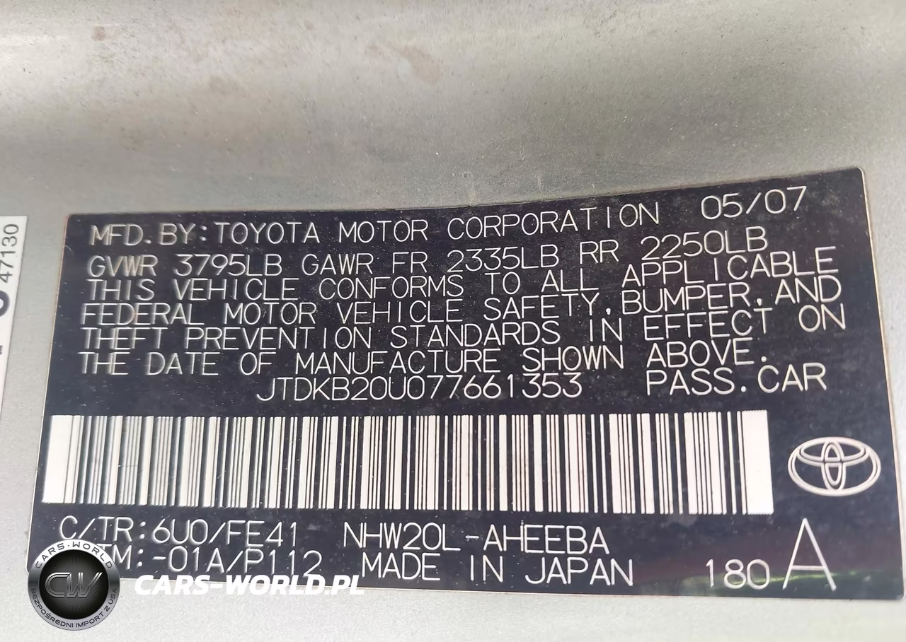 2007 Toyota Prius VIN:JTDKB20U077661353 - 9