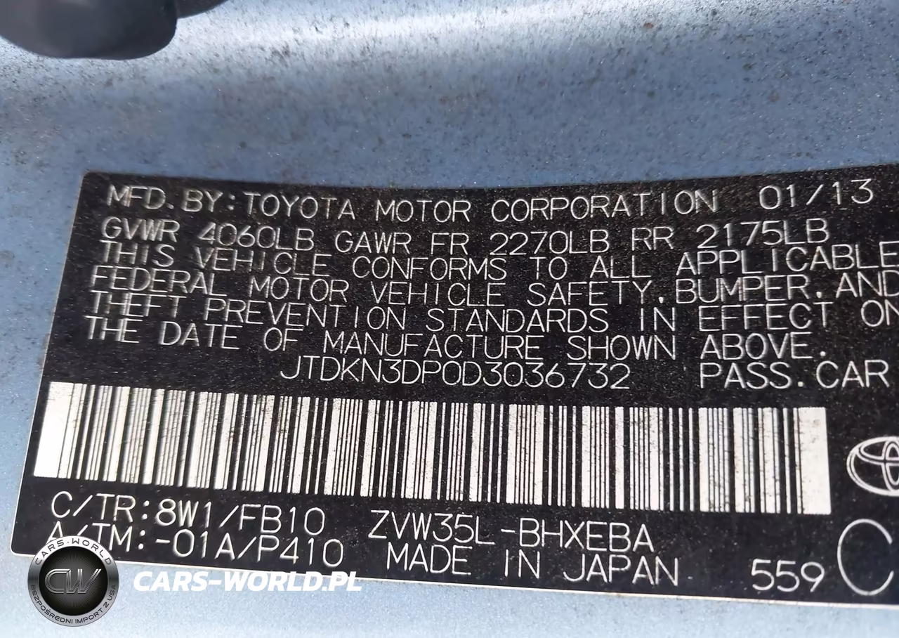 2013 Toyota Prius Plug-In VIN:JTDKN3DP0D3036732 - 9
