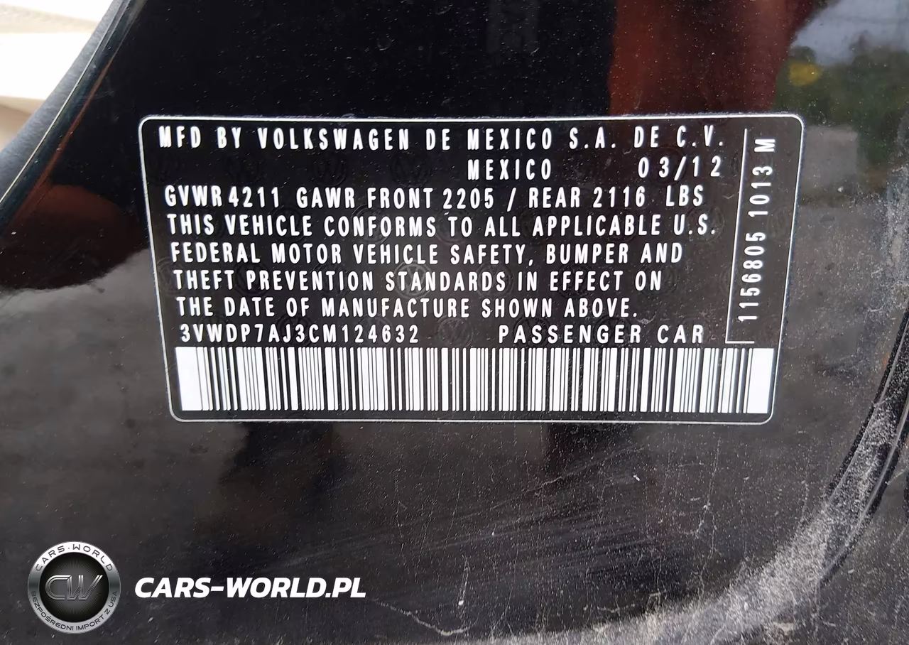 2012 Volkswagen Jetta 2.5L Se VIN:3VWDP7AJ3CM124632 - 9
