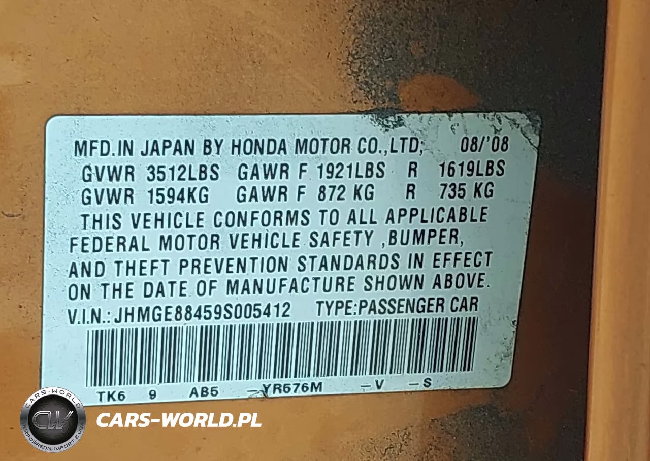 2009 Honda Fit Sport VIN:JHMGE88459S005412 - 9